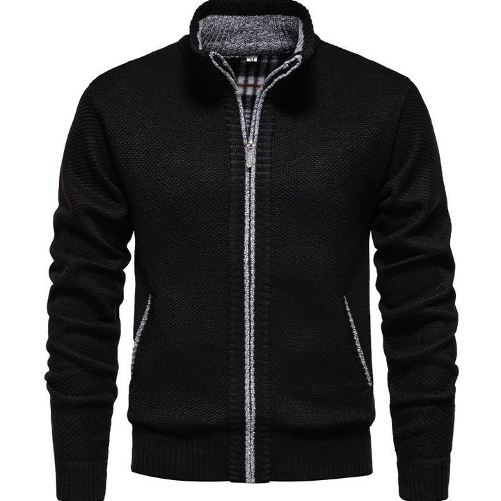 Herren sportliche Strickjacke mit Stehkragen Aliams