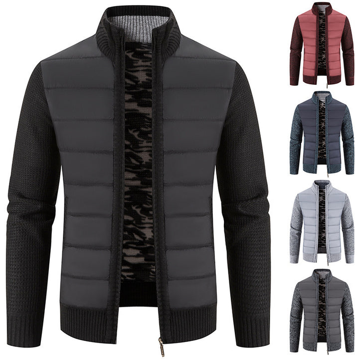 Herren hybride Steppjacke mit modischem Strickdesign Aliams