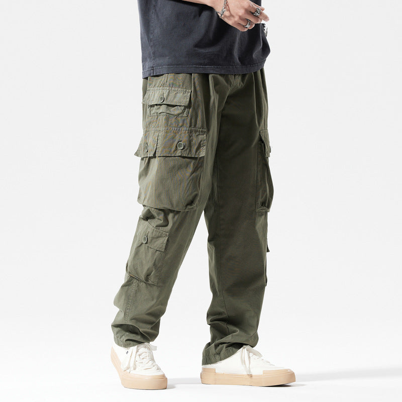 Herren Cargo-Hose mit mehreren Taschen und elastischem Bund Aliams