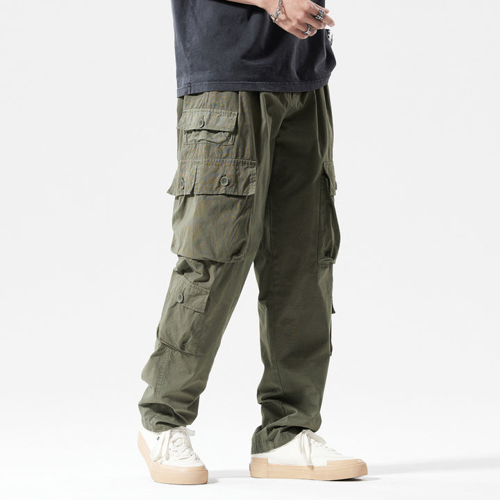 Herren Cargo-Hose mit mehreren Taschen und elastischem Bund Aliams