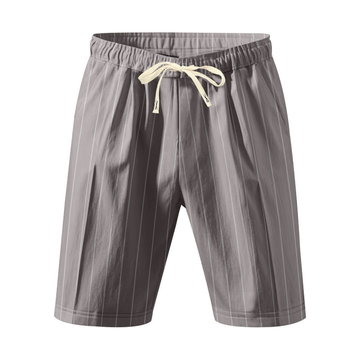 Herren Strandshorts mit Elastischem Bund und Stilvollem Streifenmuster Aliams