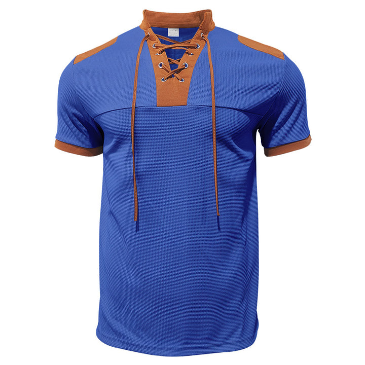 Herren sportliches Kurzarm-Shirt mit modischem Latz Aliams
