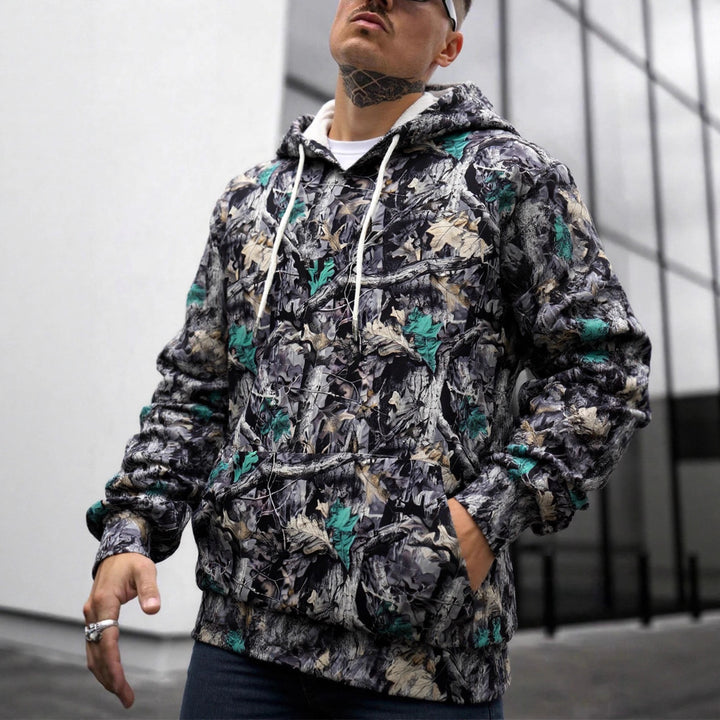 Herren Kapuzenpullover mit innovativem Camouflage-Druck Aliams
