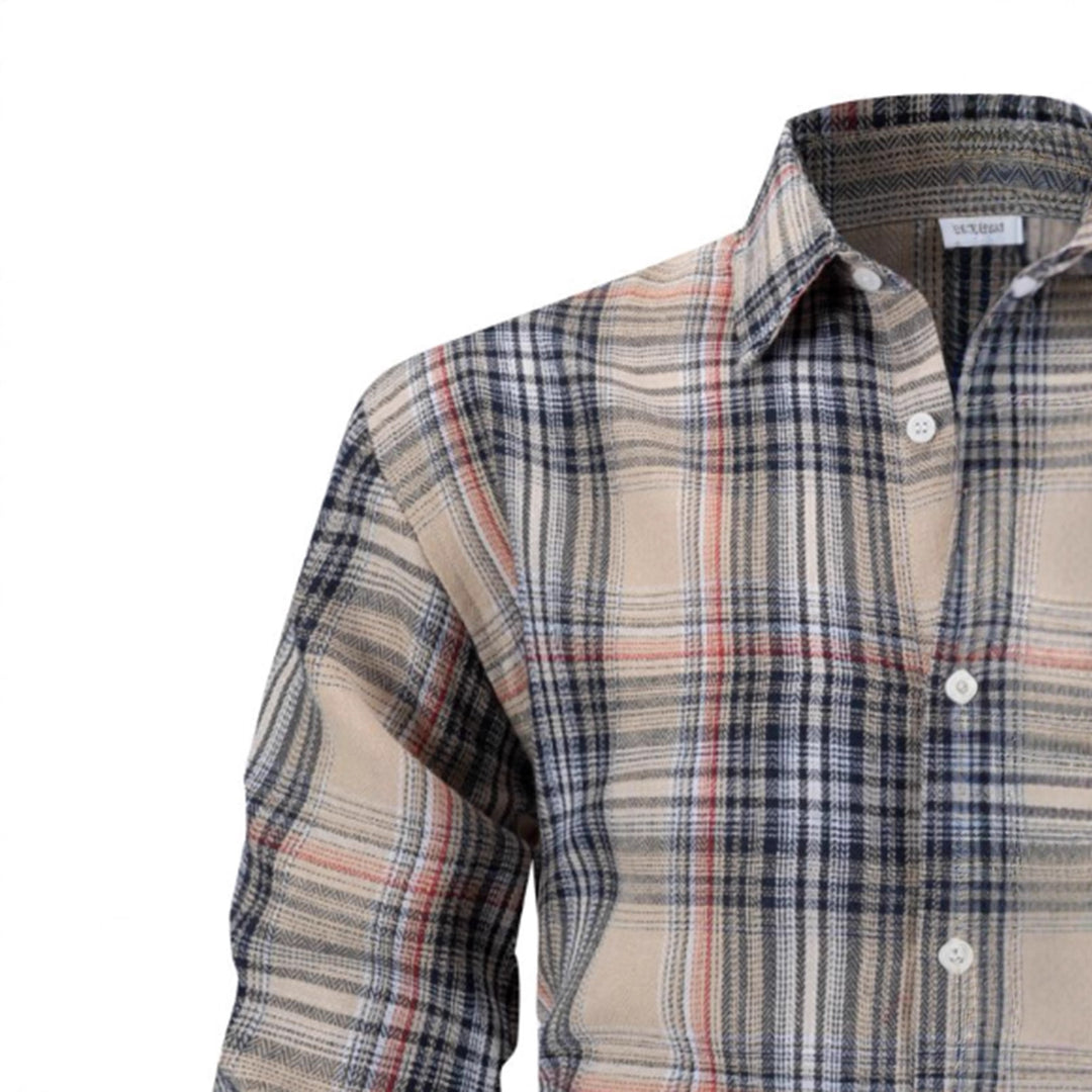 Herren lässiges Karohemd mit Brusttasche und modernen Akzenten Aliams