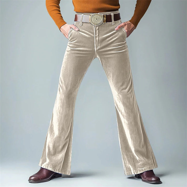 Herren lässige Flared-Hose aus hochwertigem Komfortstoff mit elegantem Schnitt Aliams