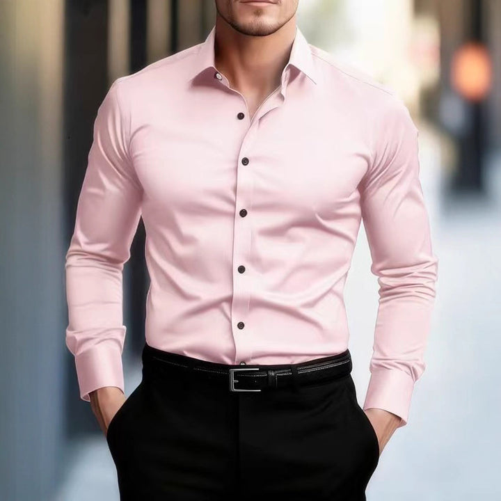 Herren Elegantes Slim-Fit Langarmhemd Aliams