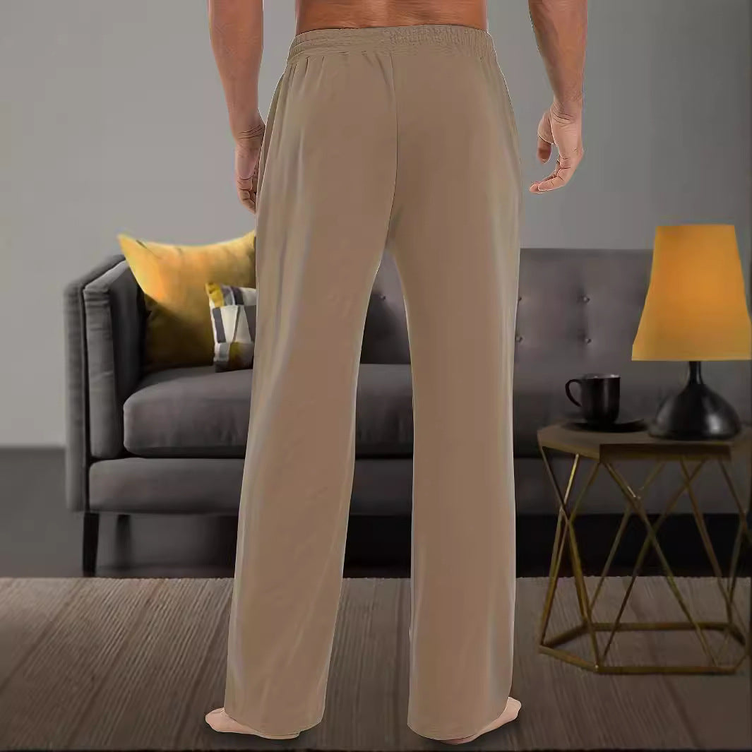 Herren bequeme Freizeithose mit verstellbarem Bund und seitlichen Taschen Aliams