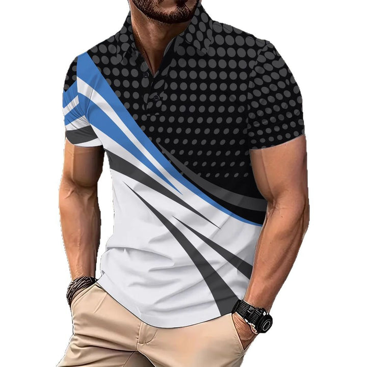 Herren Sportliches Poloshirt mit dynamischem Grafikdesign Aliams