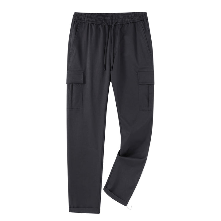 Herren bequeme Cargo-Hose mit elastischem Bund und praktischen Taschen Aliams
