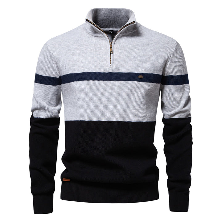 Herren Pullover mit Stehkragen und Zipper Aliams