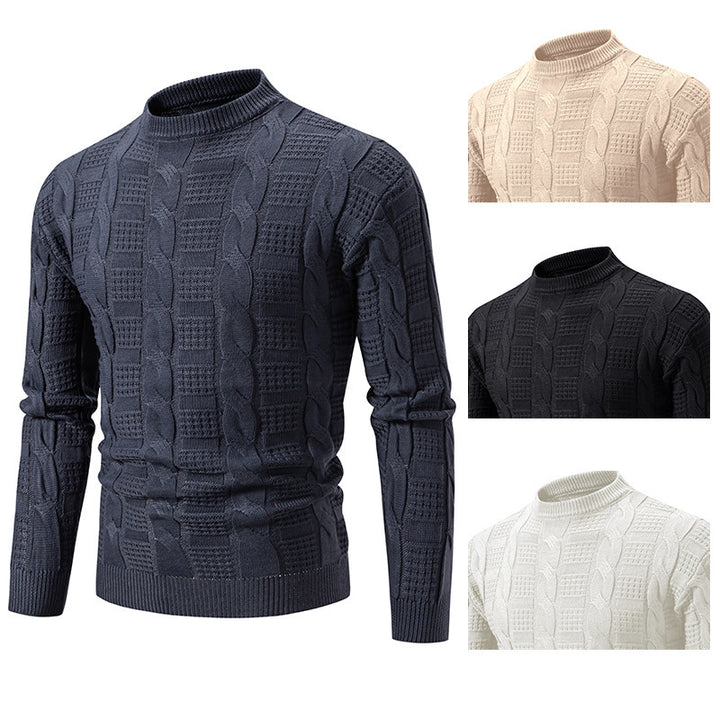 Herren Steppstrickpullover mit hohem Kragen Aliams