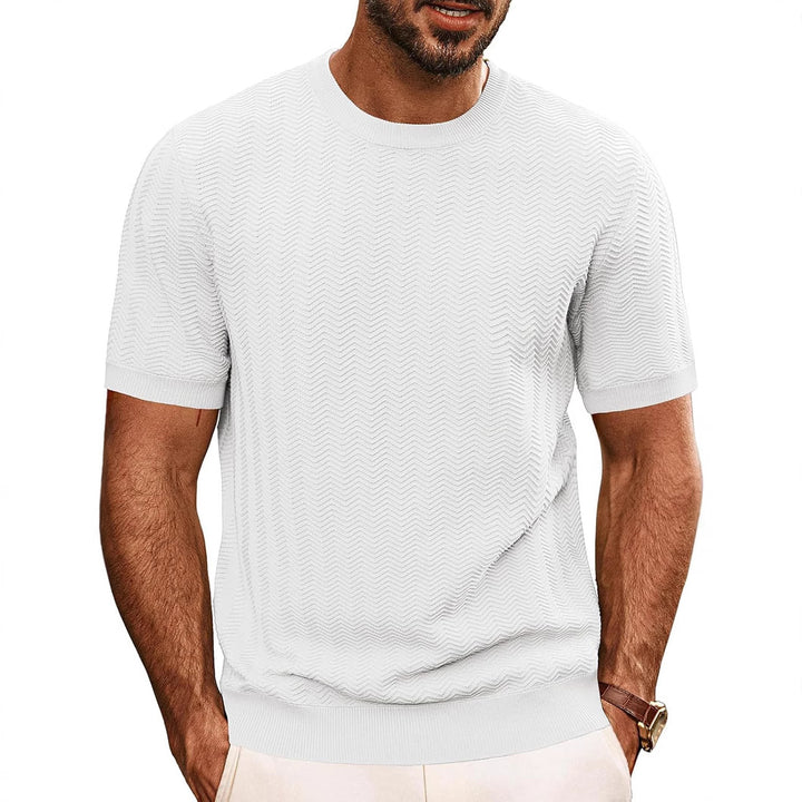 Herren strukturiertes Rundhals T-Shirt Aliams