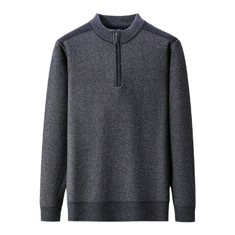 Herren Pullover mit halbem Reißverschluss und strukturiertem Design Aliams