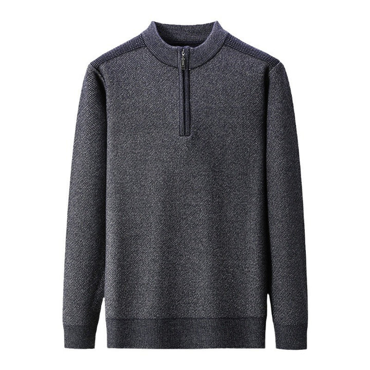 Herren Pullover mit halbem Reißverschluss und strukturiertem Design Aliams