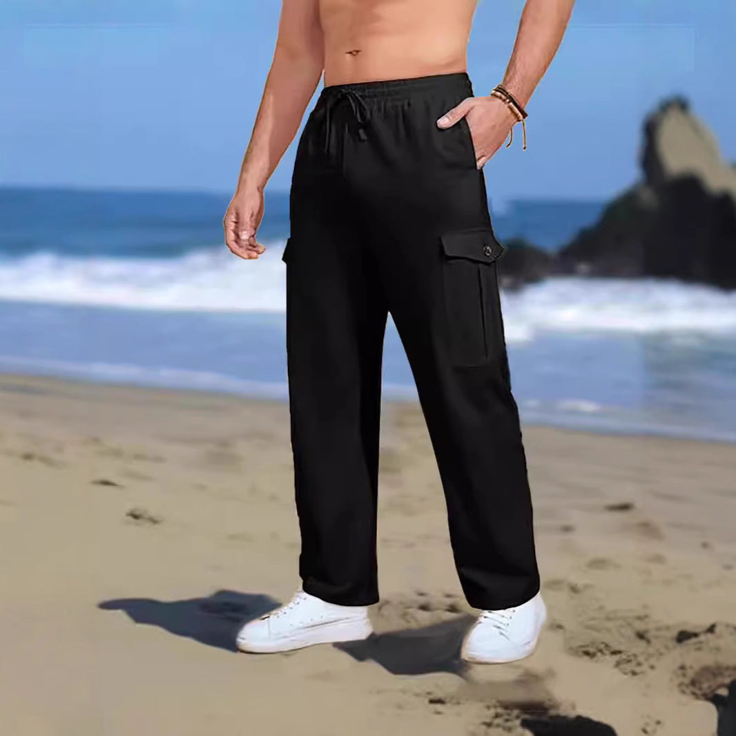 Herren Cargo-Hose mit mittelhohem Bund und praktischen Seitentaschen Aliams