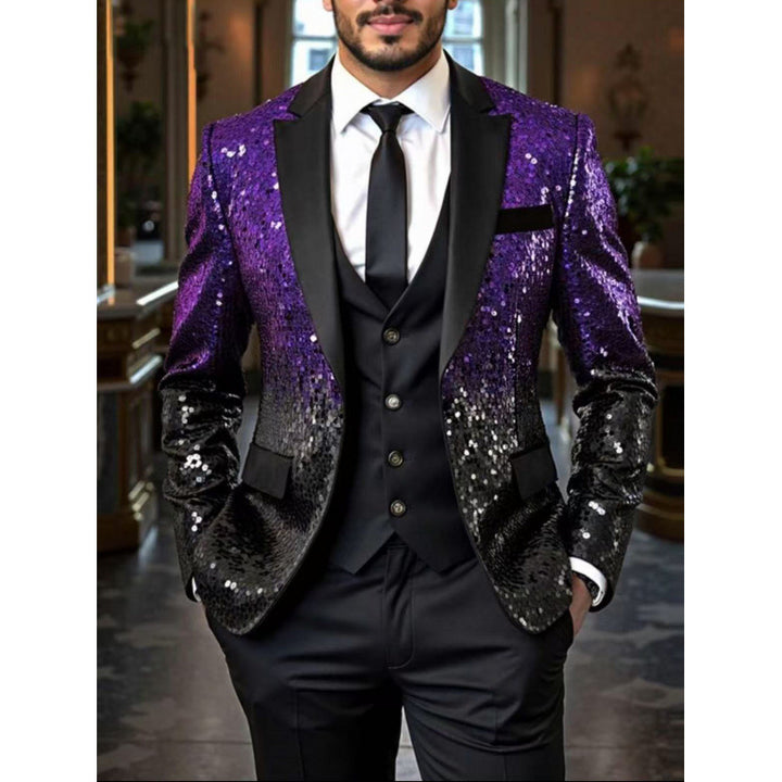 Herren Glamouröser Pailletten-Smokingblazer Aliams 1761380182