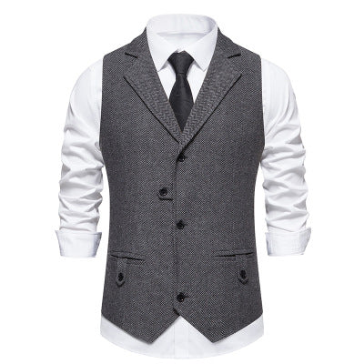 Herren elegante Weste mit modernem Hahnentritt-Muster Aliams