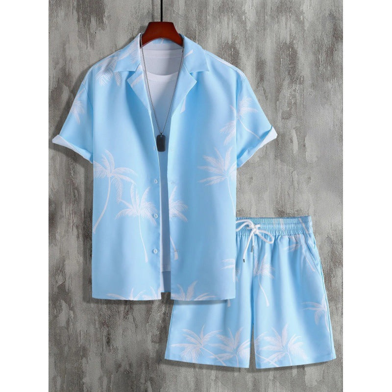 Herren Kurzarm-Hemd und Shorts Set Aliams