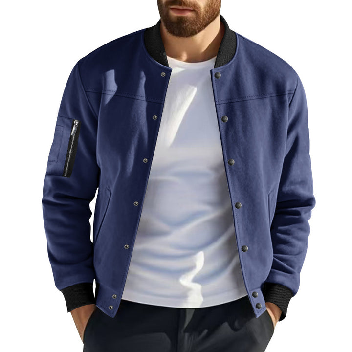 Herren stylische Collegejacke mit praktischen Taschen Aliams