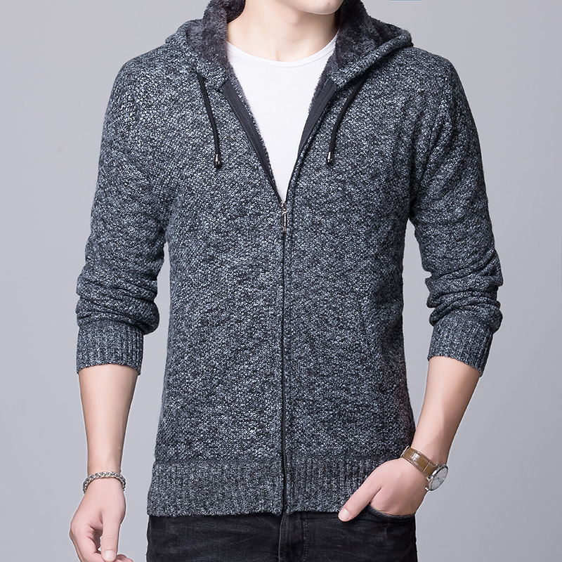 Herren gemütliche Kapuzenjacke mit fleecegefüttertem Innenleben Aliams