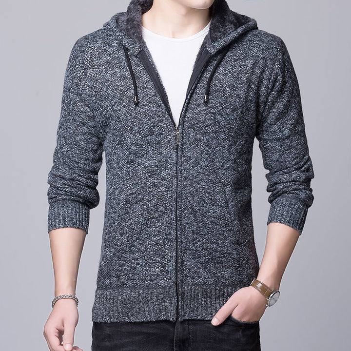 Herren gemütliche Kapuzenjacke mit fleecegefüttertem Innenleben Aliams