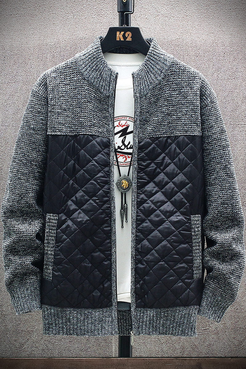Herren Steppjacke mit Strickdetails und hohem Kragen Aliams