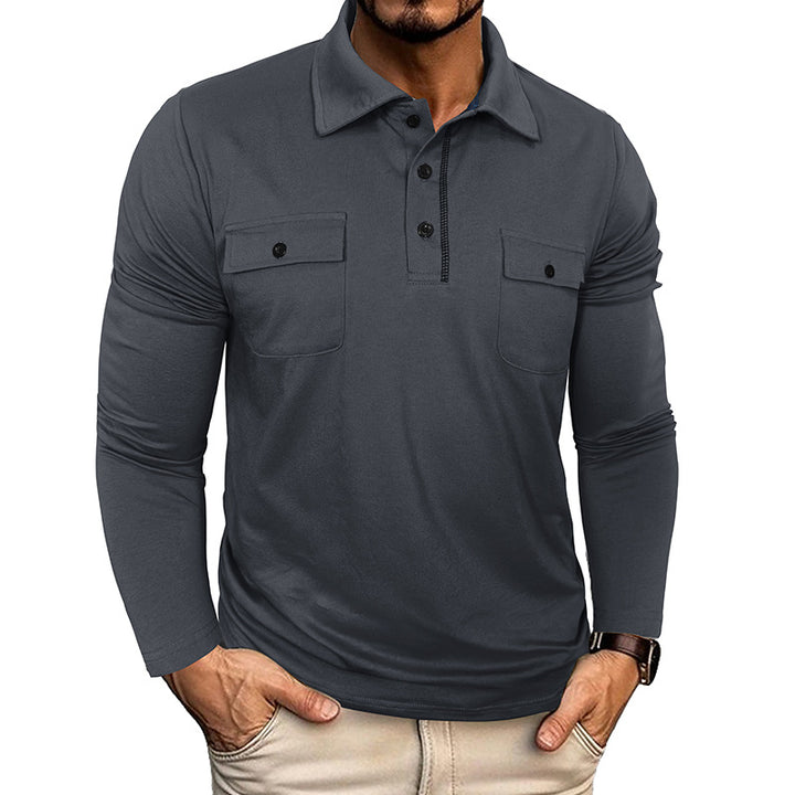 Herren Poloshirt mit modischen Taschen Aliams
