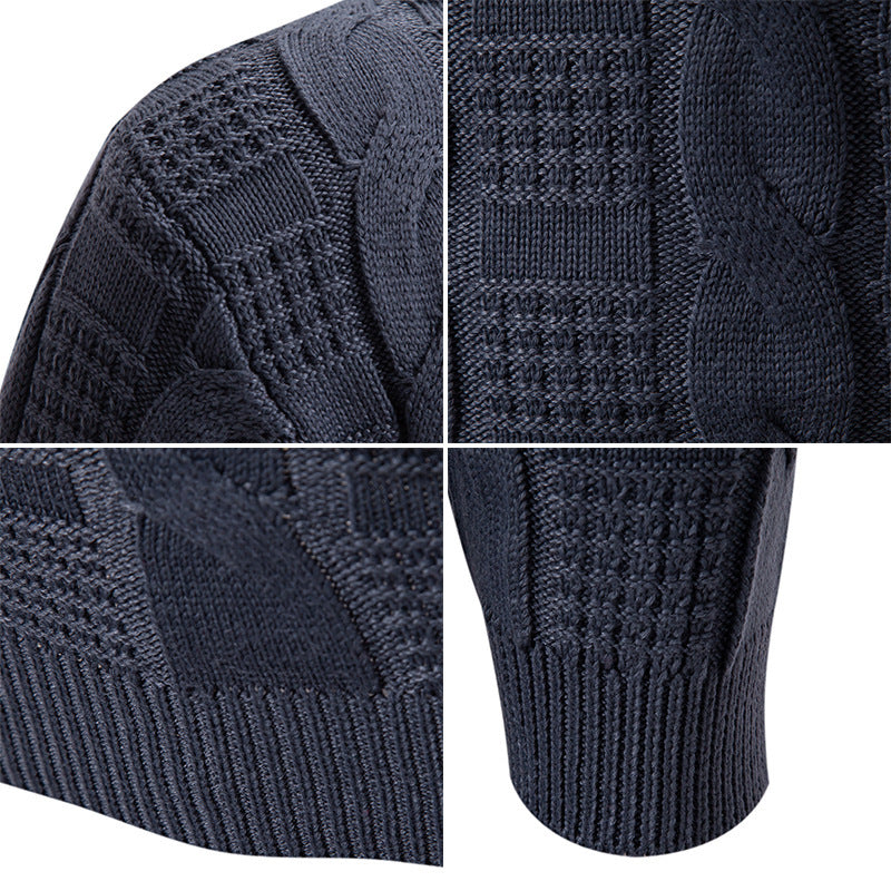 Herren Steppstrickpullover mit hohem Kragen Aliams