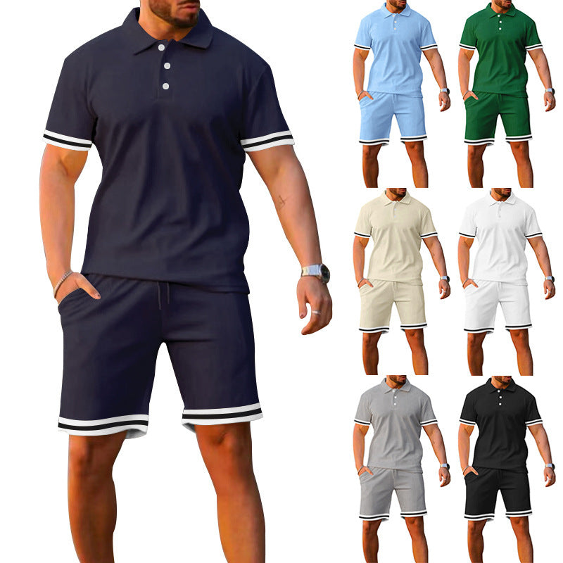 Herren sportliches Poloshirt mit Shorts-Set Aliams