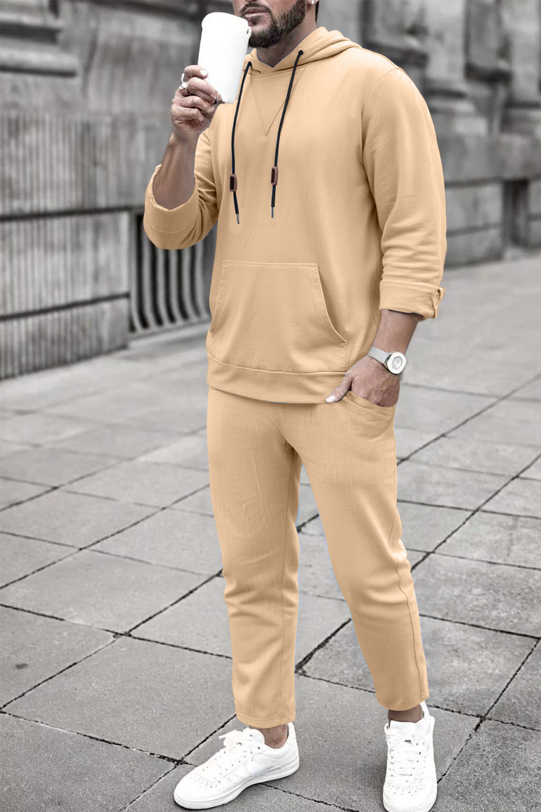 Herren bequemer Hoodie und Jogginghose Set Aliams