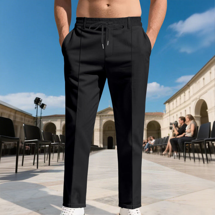Herren elegante Freizeithose mit elastischem Bund und modernen Taschen Aliams