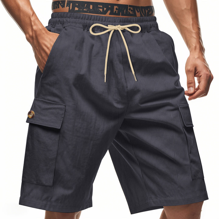 Herren Cargo-Shorts mit klassischen Streifen und praktischen Seitentaschen Aliams
