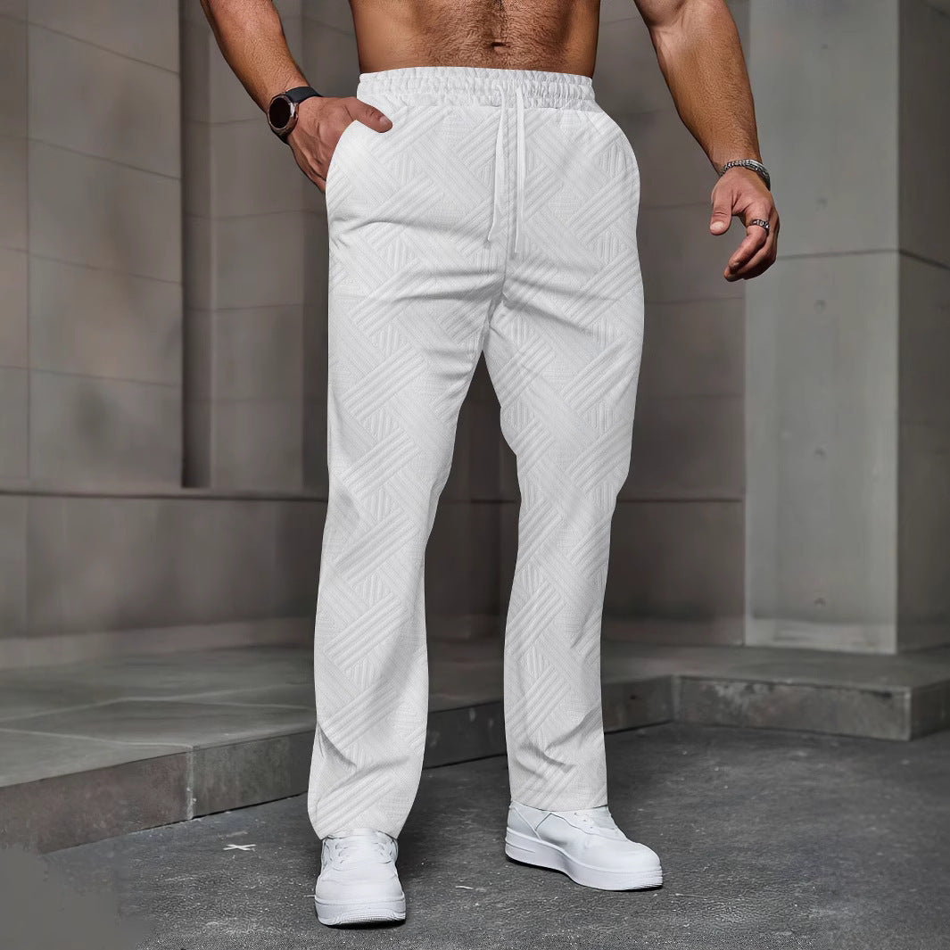 Herren bequeme Sport-Jogginghose mit elastischem Bund und strukturiertem Design Aliams