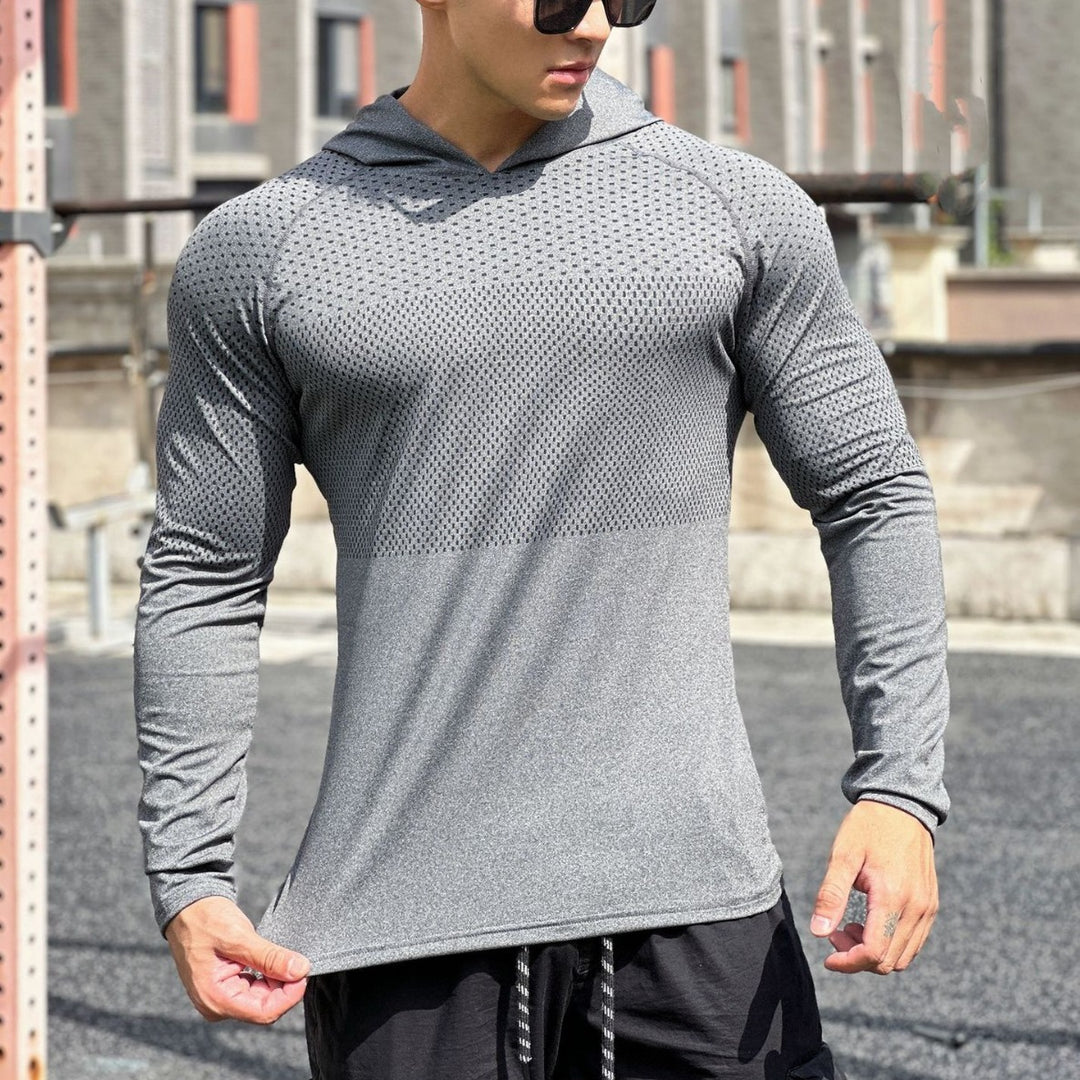 Herren Sportliches Langarmshirt mit atmungsaktivem Mesh-Einsatz Aliams