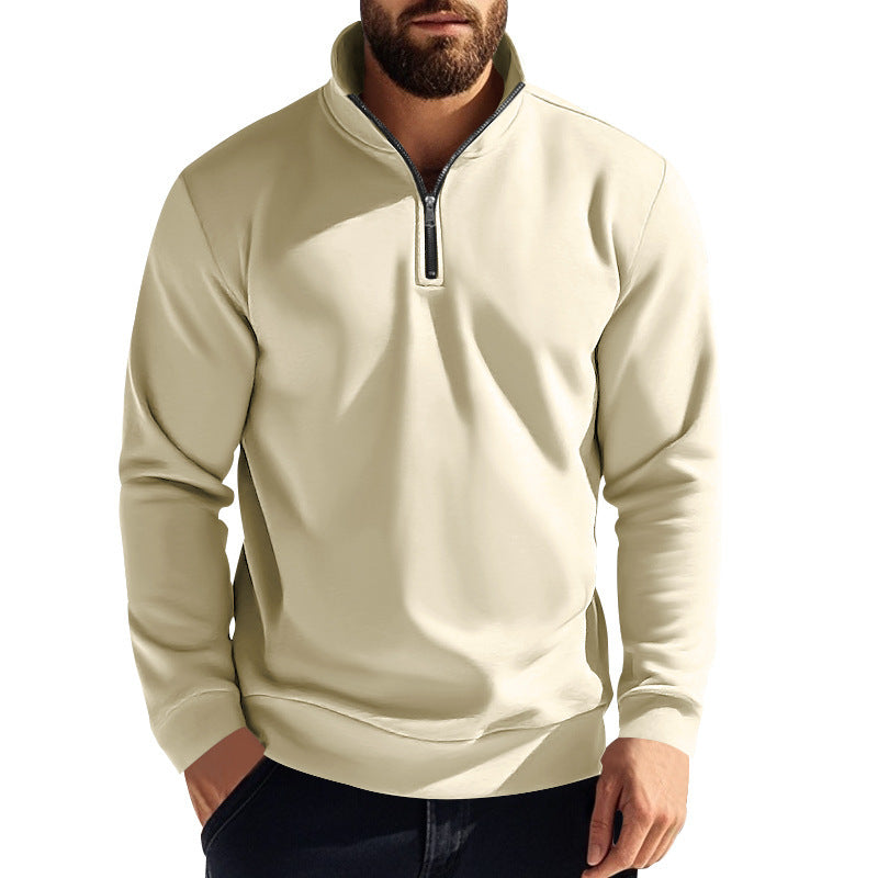 Herren sportlicher Pullover mit kurzem Reißverschluss und bequemer Passform Aliams