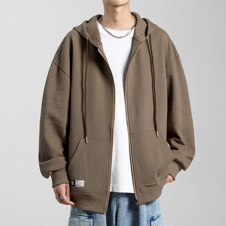 Herren bequeme Zip-Hoodiejacke mit oversized Schnitt Aliams