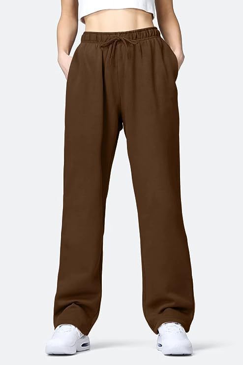 Damen Bequeme Freizeithose mit elastischem Bund und seitlichen Taschen Aliams