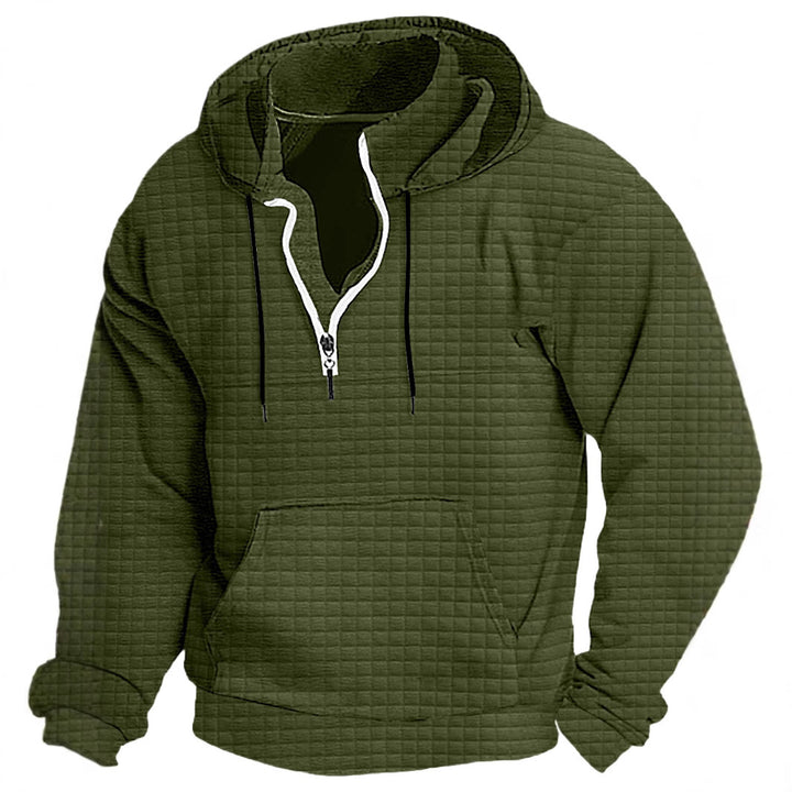 Herren Kapuzenpullover mit strukturiertem Design und praktischer Kängurutasche Aliams