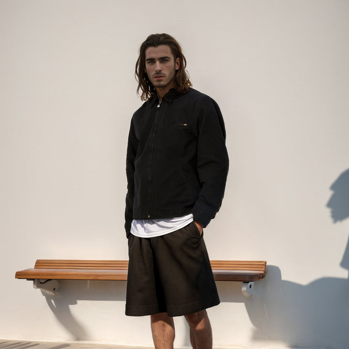 Herren elegante Arbeitsjacke mit praktischen Reißverschlusstaschen Aliams