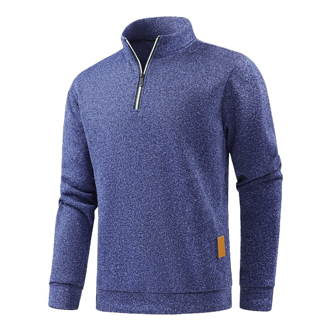 Herren Hochkragen Fleece-Pullover mit Reißverschluss Aliams