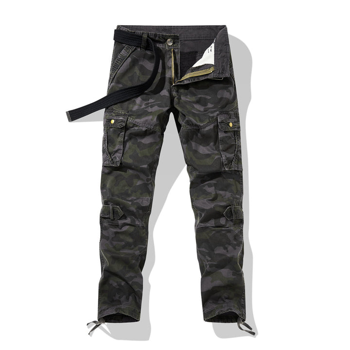 Herren Camouflage Cargo-Hose mit verstellbarem Gürtel und praktischen Taschen Aliams