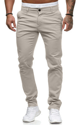 Herren stylische Slim-Fit Chinohose mit elastischem Bund und seitlichen Taschen Aliams