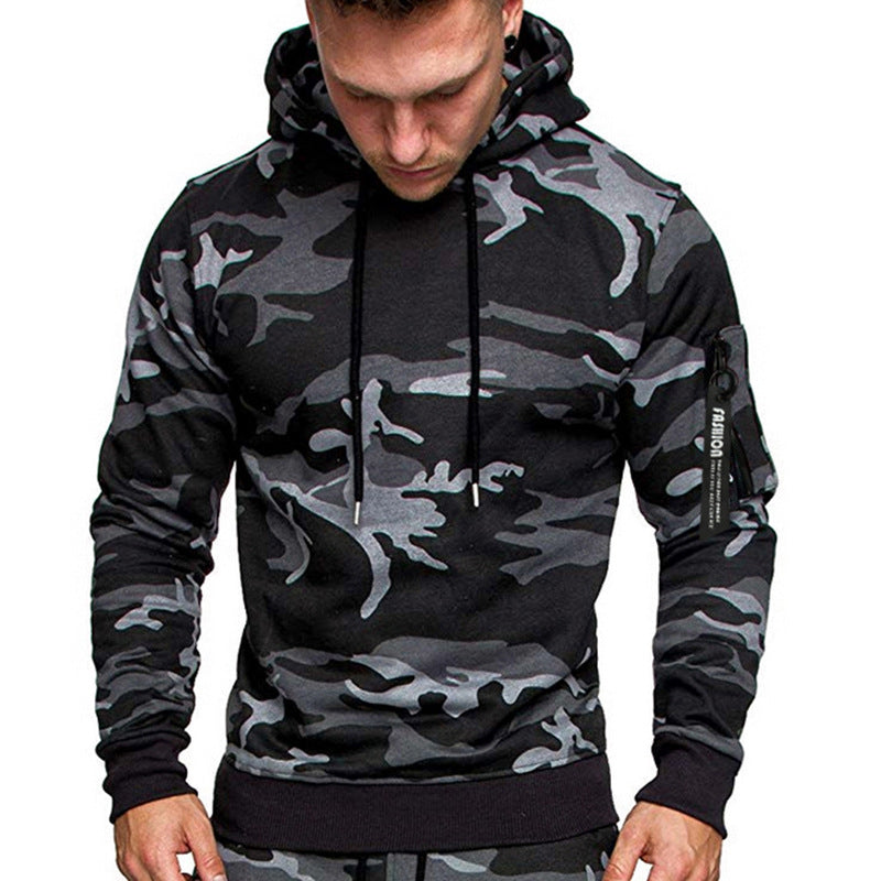 Herren sportlicher Hoodie mit seitlichem Reißverschluss Aliams