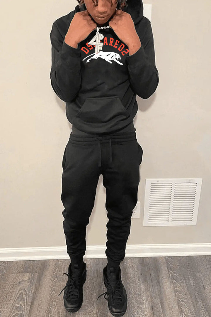 Herren sportliches Hoodie und Jogginghose Set mit funktionalen Taschen Aliams