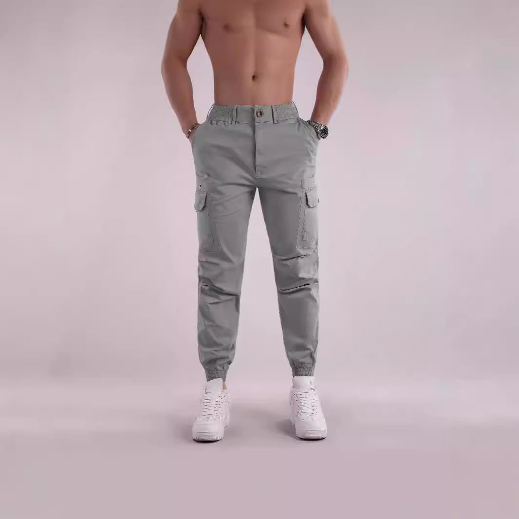 Herren Cargo-Hose mit funktionalen Taschen und elastischem Bund Aliams