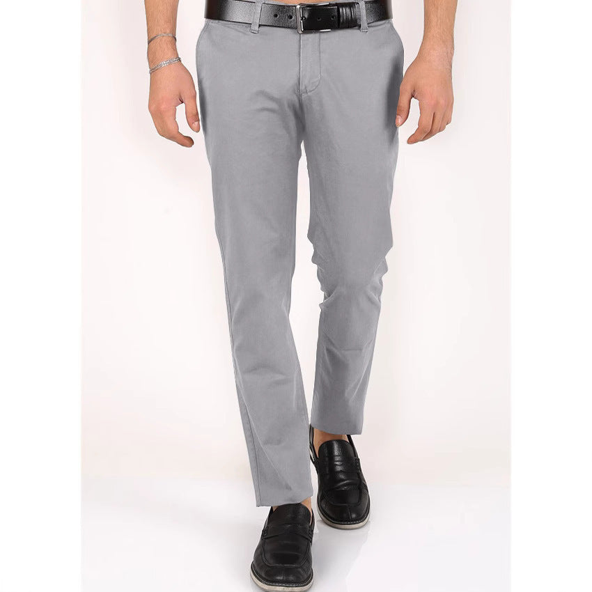 Herren Klassische Chinohose mit schmalem Schnitt und elastischem Bund Aliams