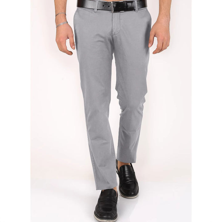 Herren Klassische Chinohose mit schmalem Schnitt und elastischem Bund Aliams