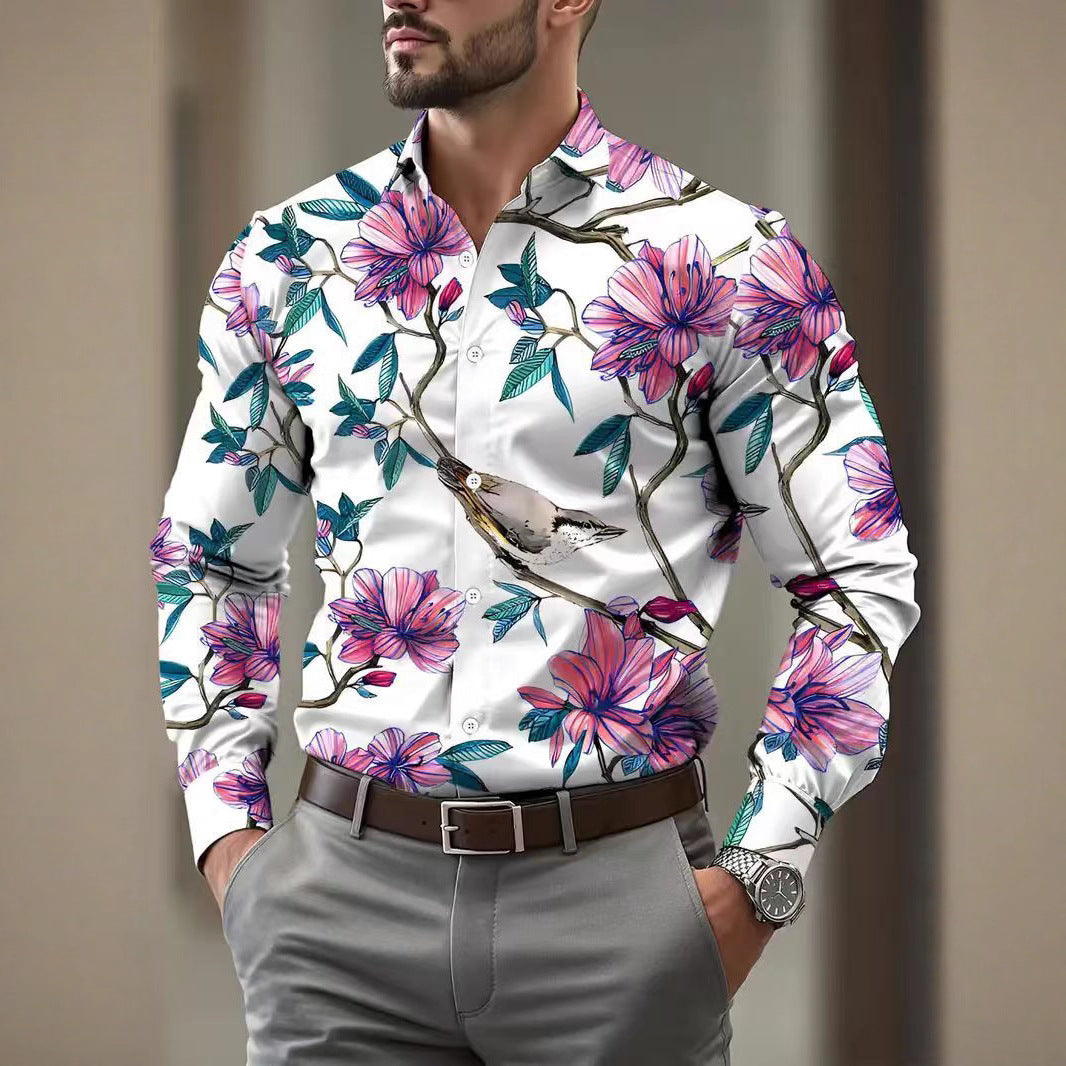 Herren Hemd mit floralen Mustern Aliams