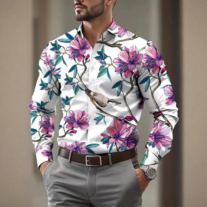 Herren Hemd mit floralen Mustern Aliams