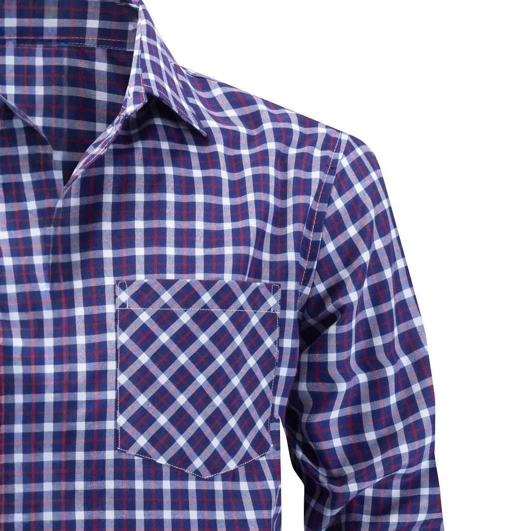 Herren Hemd mit modernem Karo-Design und Brusttasche Aliams